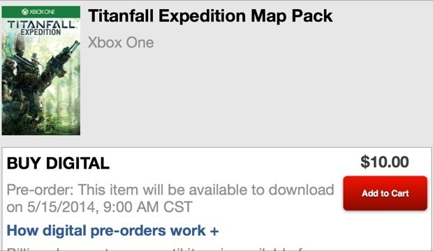GameStop listing says Titanfall Expedition DLC releasing on May 15th