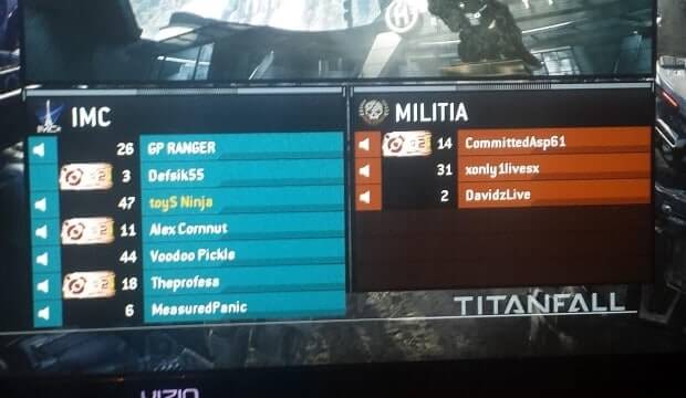 Players reporting Titanfall matches with 7 Pilots on a team