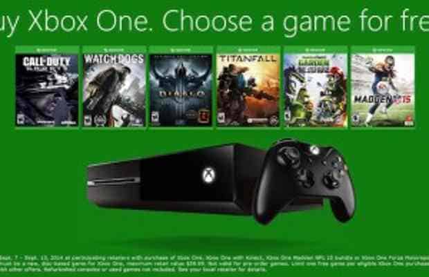 Buy an Xbox One, get a game for free between Sept 7th – Sept. 13th